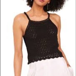 ⭐️ Nora cotton crochet tank top French connection size Medium Black